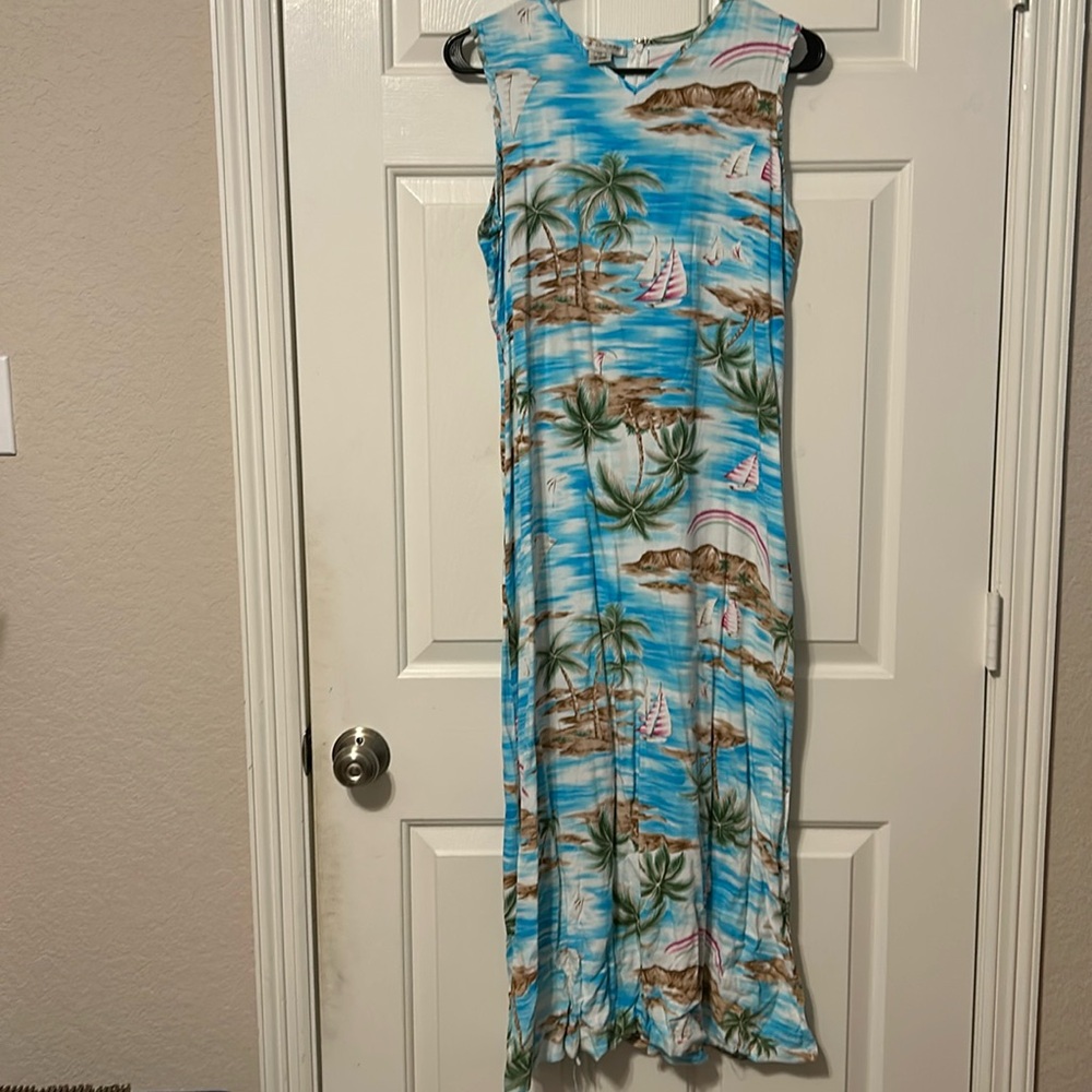 Evan Picone Beach Sailboats Sleeveless Dress SIze 10